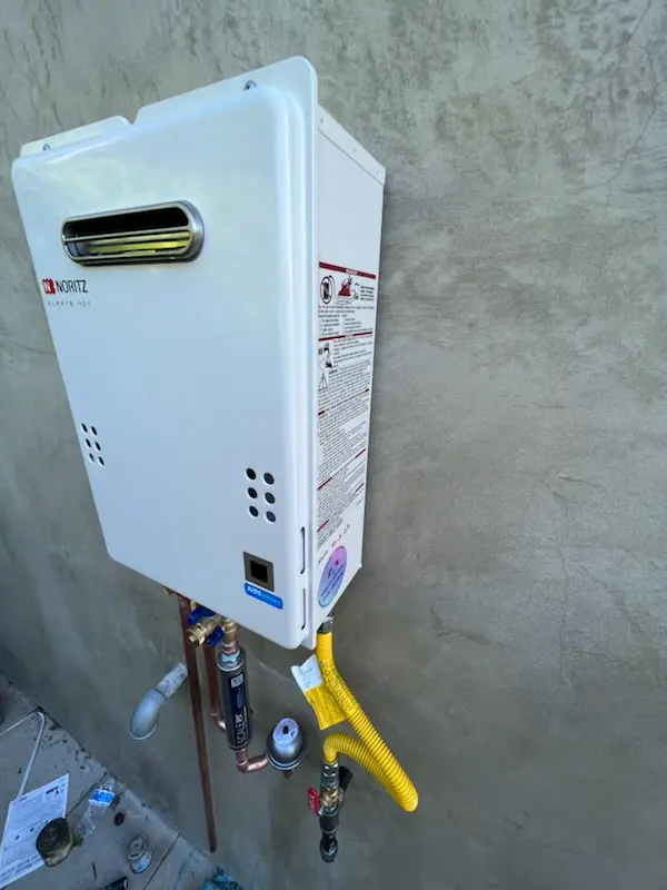 Tankless water heater installation for Walkers Trace homes